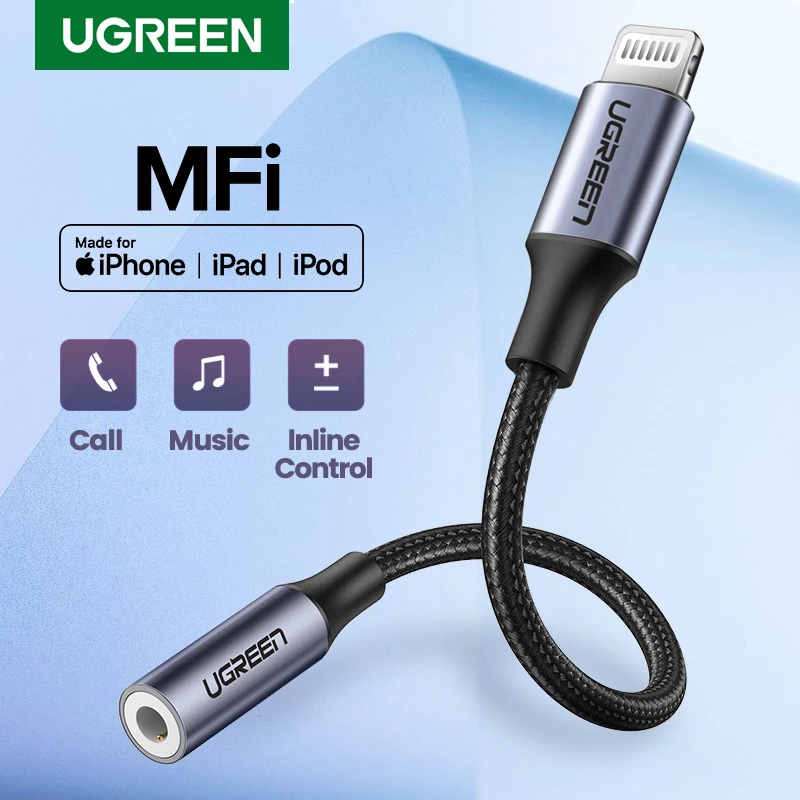 Wired Earphone Lightning - UGREEN Adapter for iPhones MFi DAC