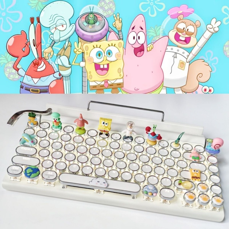 Tablet Ipad Accessories - Retro SpongeBo Mechanical Keyboard Blue Switch