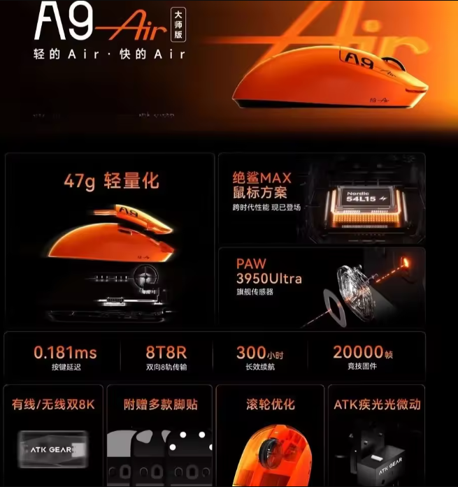 ATK A9 Air Ultimate Gaming Mou - Tablet Gaming Accessories ulasan dan harga