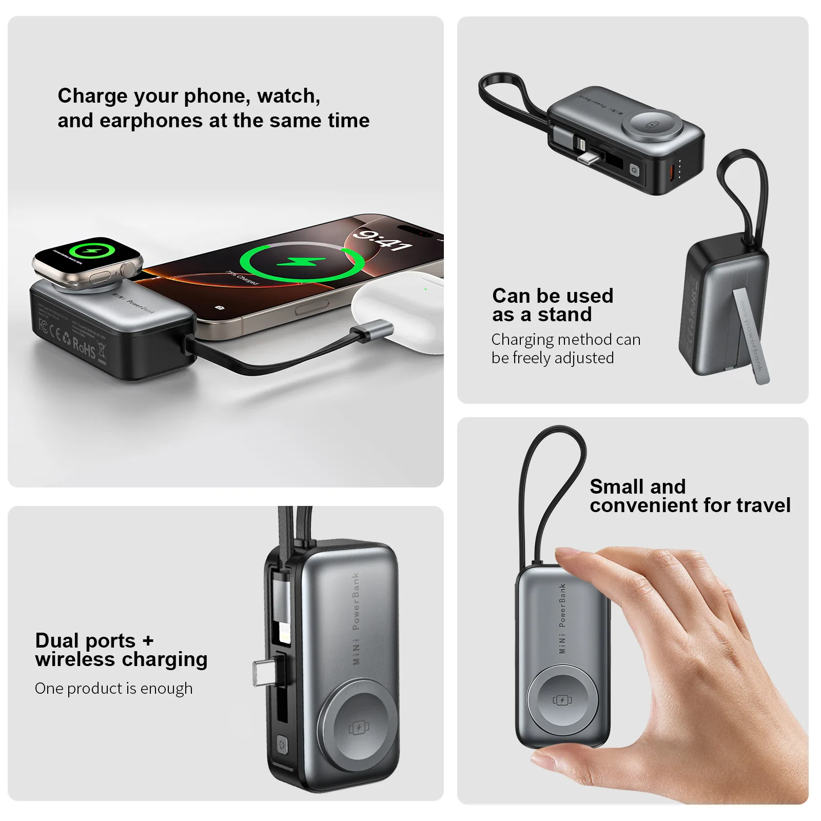 Mini Wireless Power Three-in-o - Wired Earphone Lightning ulasan dan harga
