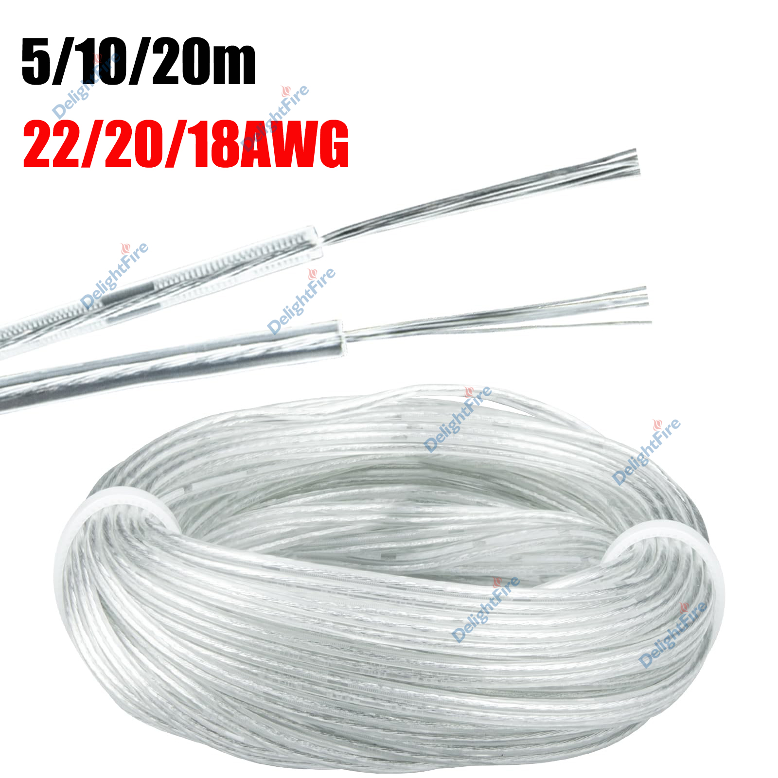 22 20 18 AWG 2 Pin Transparent - Wired Earphone Lightning ulasan dan harga
