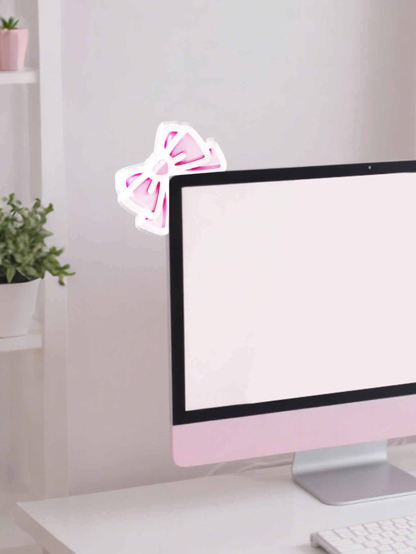 Kawaii Bow Monitor Decor Pink  - Tablet Lap Desk ulasan dan harga