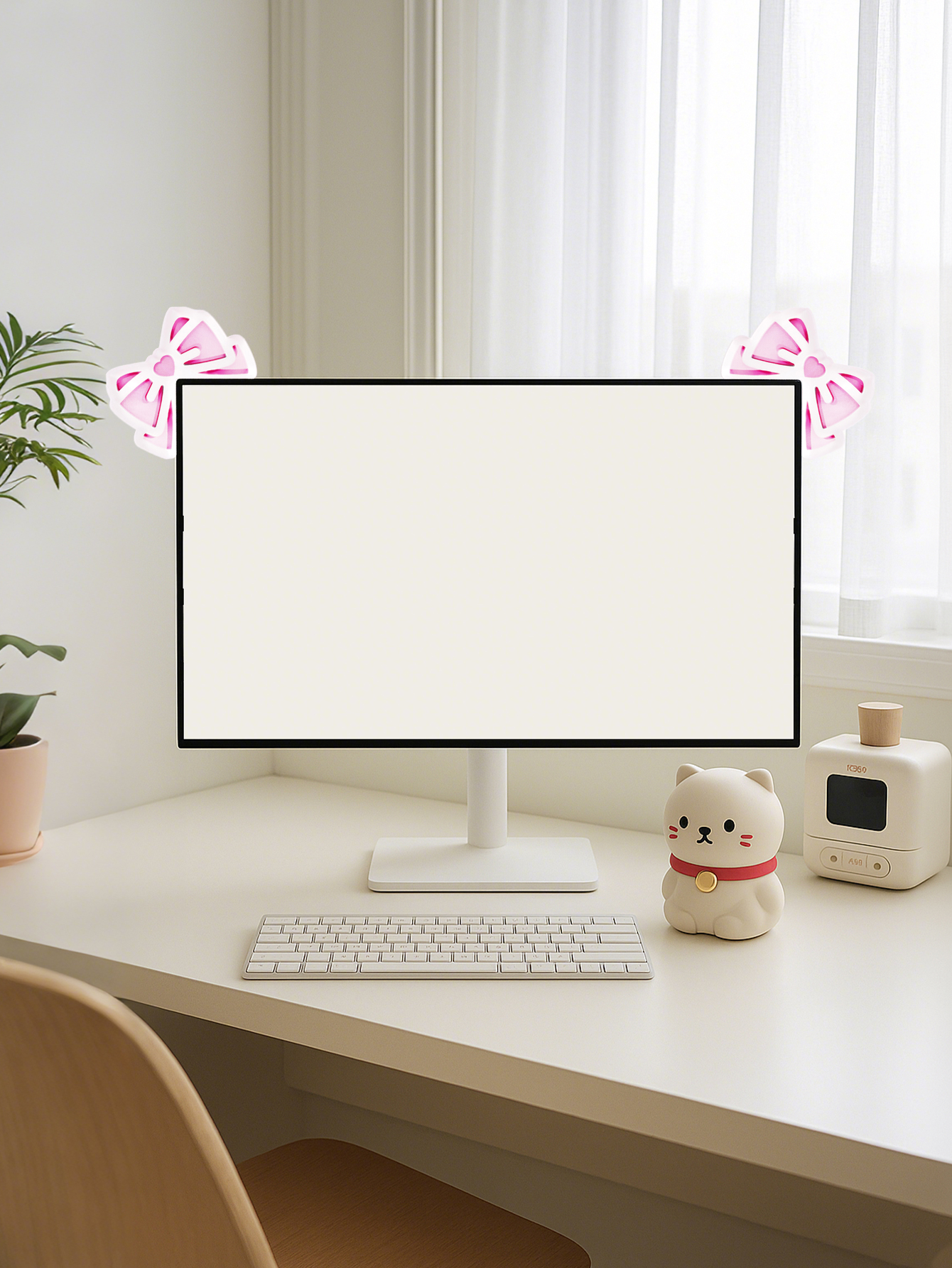 Kawaii Bow Monitor Decor Pink  - Tablet Lap Desk ulasan dan harga